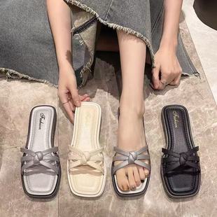 New Style Flat Slippers for Women, Popular Summer French Style with Skirts, Versatile Southeast Asian Sandals, Cross-Border Shoes