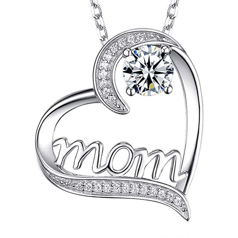 MOM 목걸이 화이트 다이아몬드 925 실버; 기본 사양