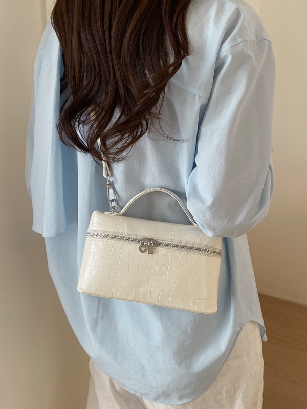 Textura de piedra de alta calidad, bolso de mano cuadrado para mujeres 2026 nuevo estilo de moda versátil, bolso de lujo ligero