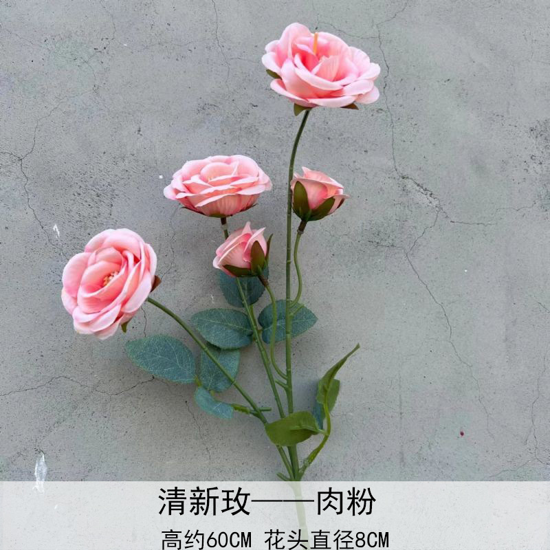 Artificial Rosa sola franela Rosa flor artificial boda decoración del hotel decoración del hogar arreglo de flores flor artificial Rose