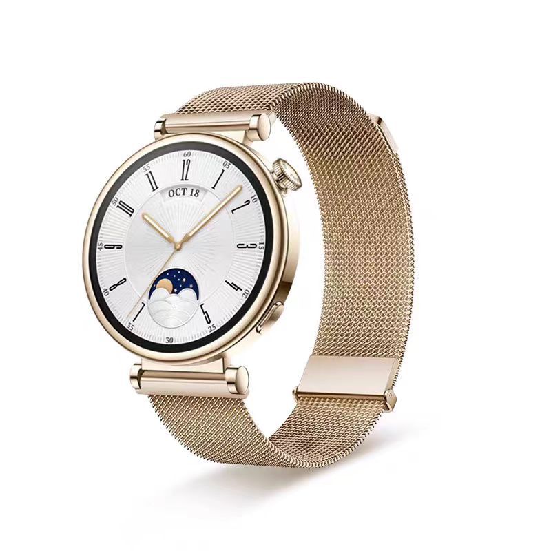 Aplicable a la nueva correa GT3 Milán de Huawei gt418m20m2022mm anillo colgante de acero inoxidable malla magnética magnética doble