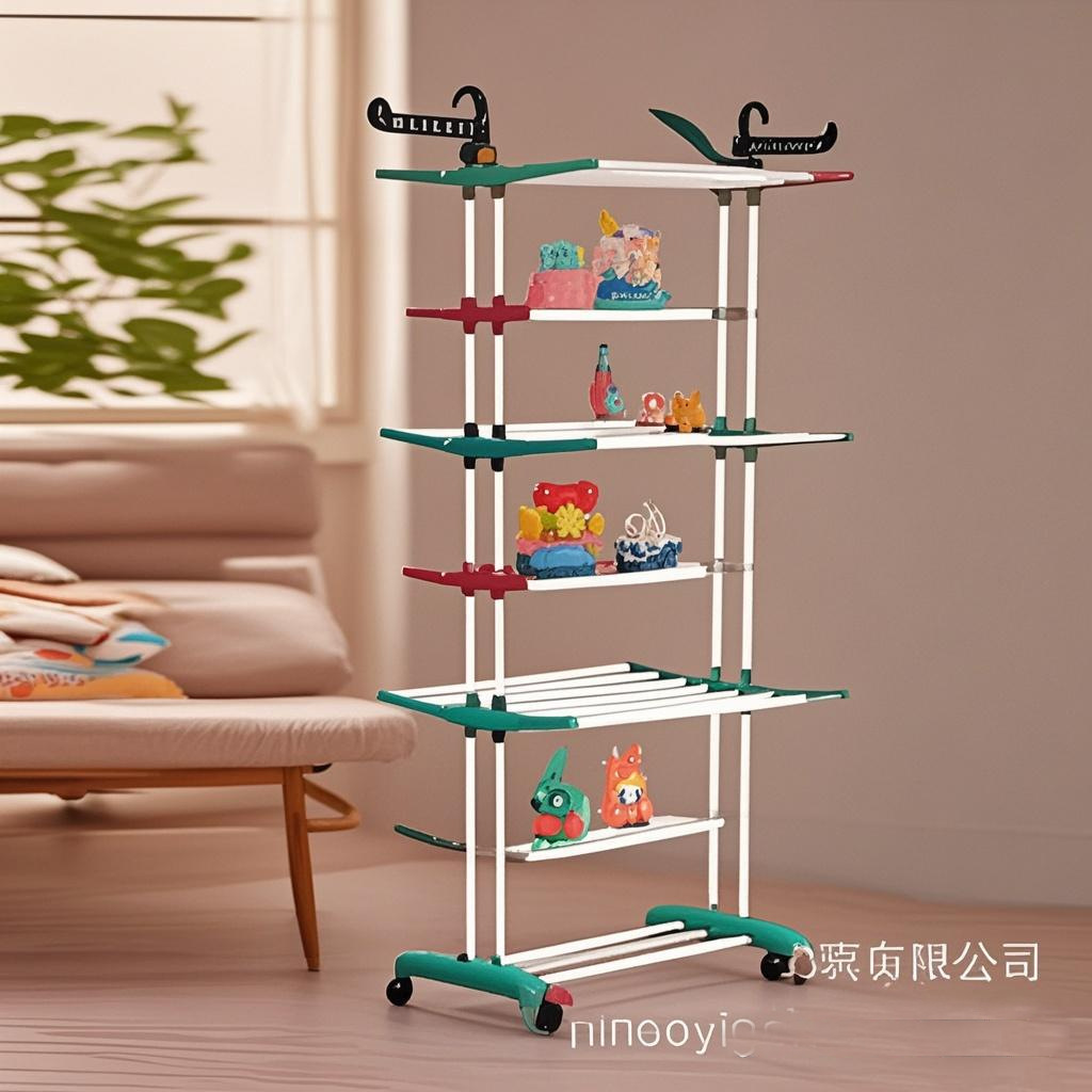 Rack de secado de ropa 4 capas toallas plegables ahorro de espacio Rack de secado de ropa con ruedas Rack de secado