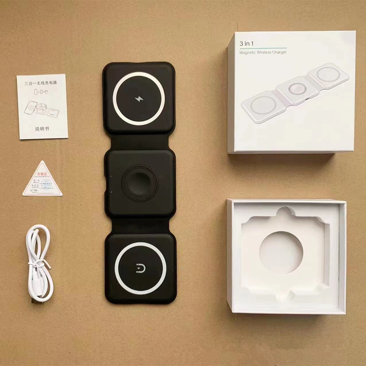 S30 スリーイン 90% off スタックワイヤレス充電器 15W 携帯電話ヘッドセット時計磁気ワイヤレス高速充電スタンド