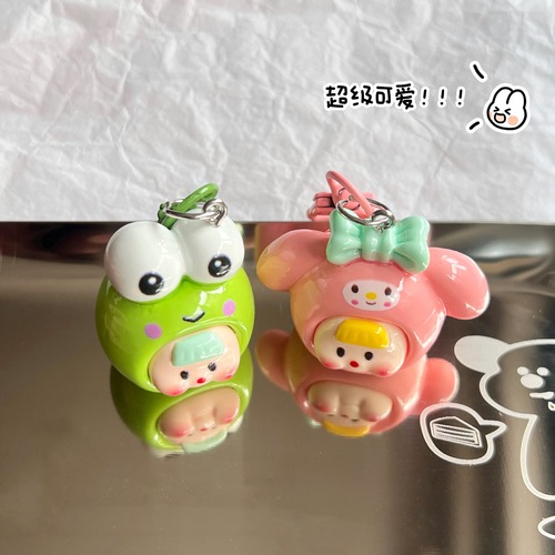 Cute large three-dimensional multi-girl Sanrio keychain ins sweet girl school bag pendant best friend gift pendant