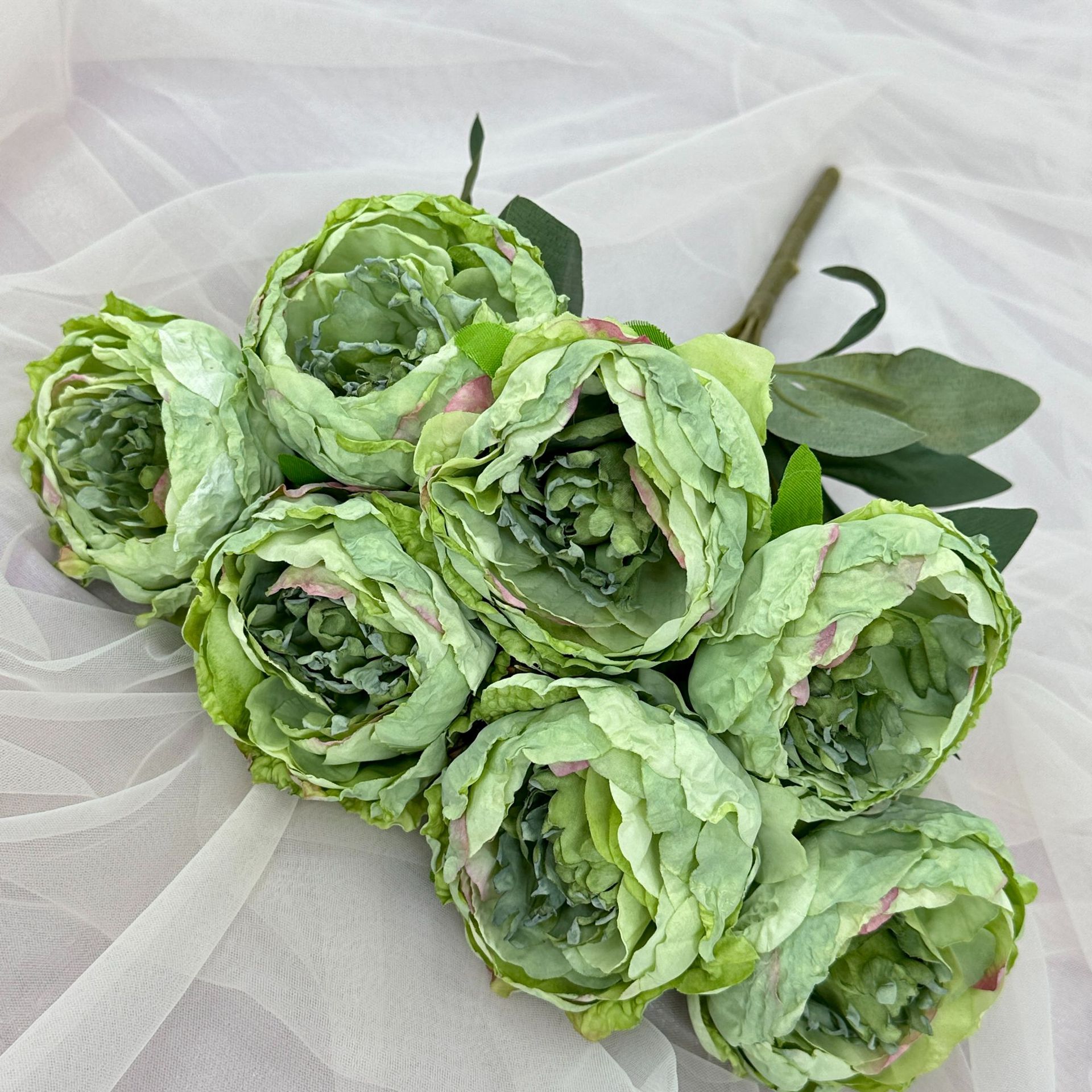 Paño cepillado 7-cabeza ardiente borde peonía ins beiouyang peonía flor falsa interior mesa de comedor floral artificial Bouquet Decoración