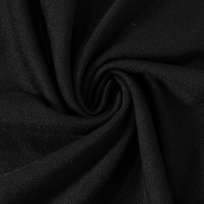 Fashion Solid Color Round Neck Long Sleeve Patchwork Spandex Polyester Above Knee A-Line Skirt