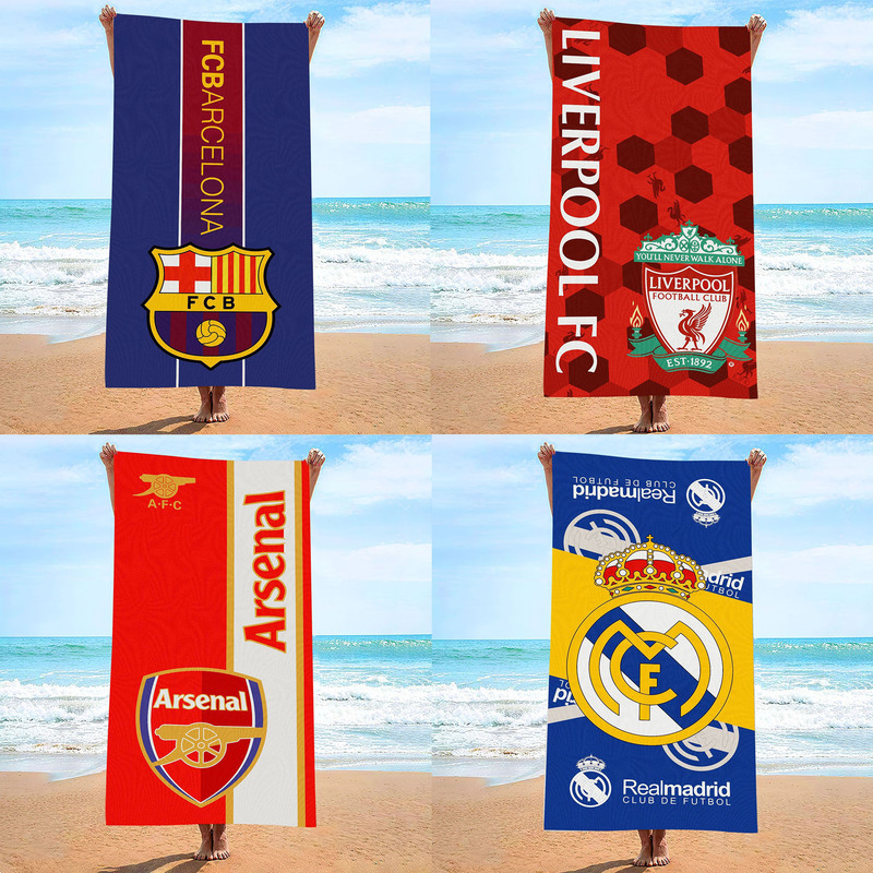 Cross-Border Dropshipping of Popular Beach Towels for Fans, Amazon Temu Microfiber Team Quick-Drying Towels and Bath Towels
