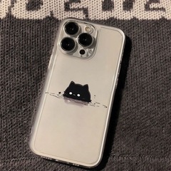 可愛貓咪手機殼適用於蘋果15透明iphone14手機殼13promax太空殼11