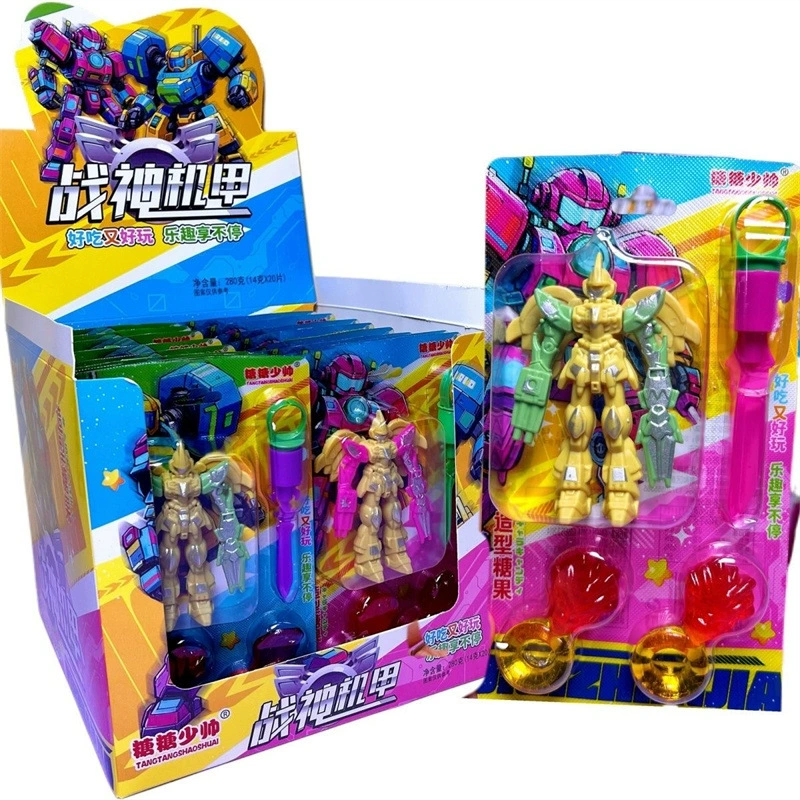 God of War Mecha Gummy Transformation Toy Детские образовательные интернет-знаменитости Повседневные закуски Школьные игрушки для супермаркетов Конфеты оптом