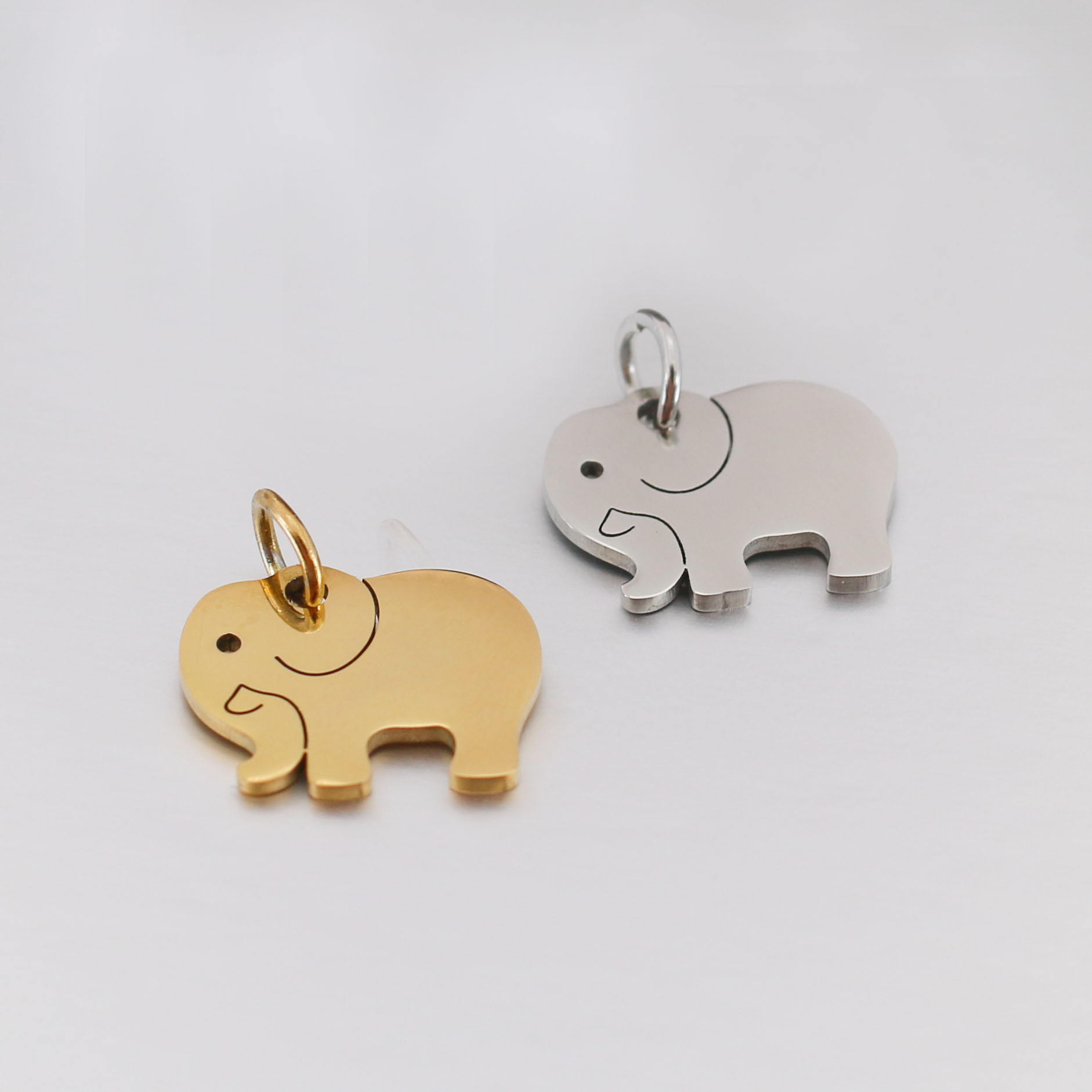 All Seasons Season Polished Finish 5 PCS/Package 14*16MM 304 Stainless Steel Elephant Polished Pendant