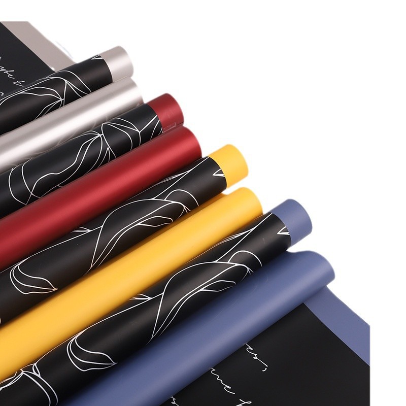 Fábrica de fiestas de flores transfronterizas patrón de rosas flor embalaje de flores de color bordes ramo de flores papel de envoltura florista papel de envoltura