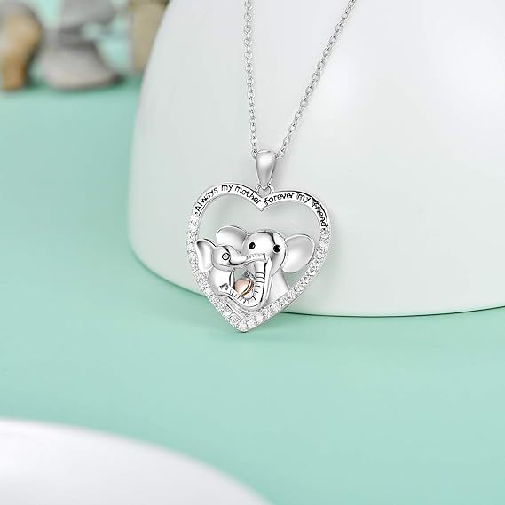 Collana con ciondolo a forma di cuore con elefante per madre e bambino, nuovo modello di vendita, accessori per gioielli da donna_voghion.com