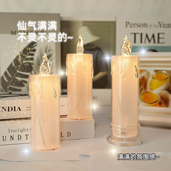 Led擬似ろうそく灯創意小夜灯雰囲気灯ins風ロマンチック装飾発光デスクトップ置物ベッドヘッドライト