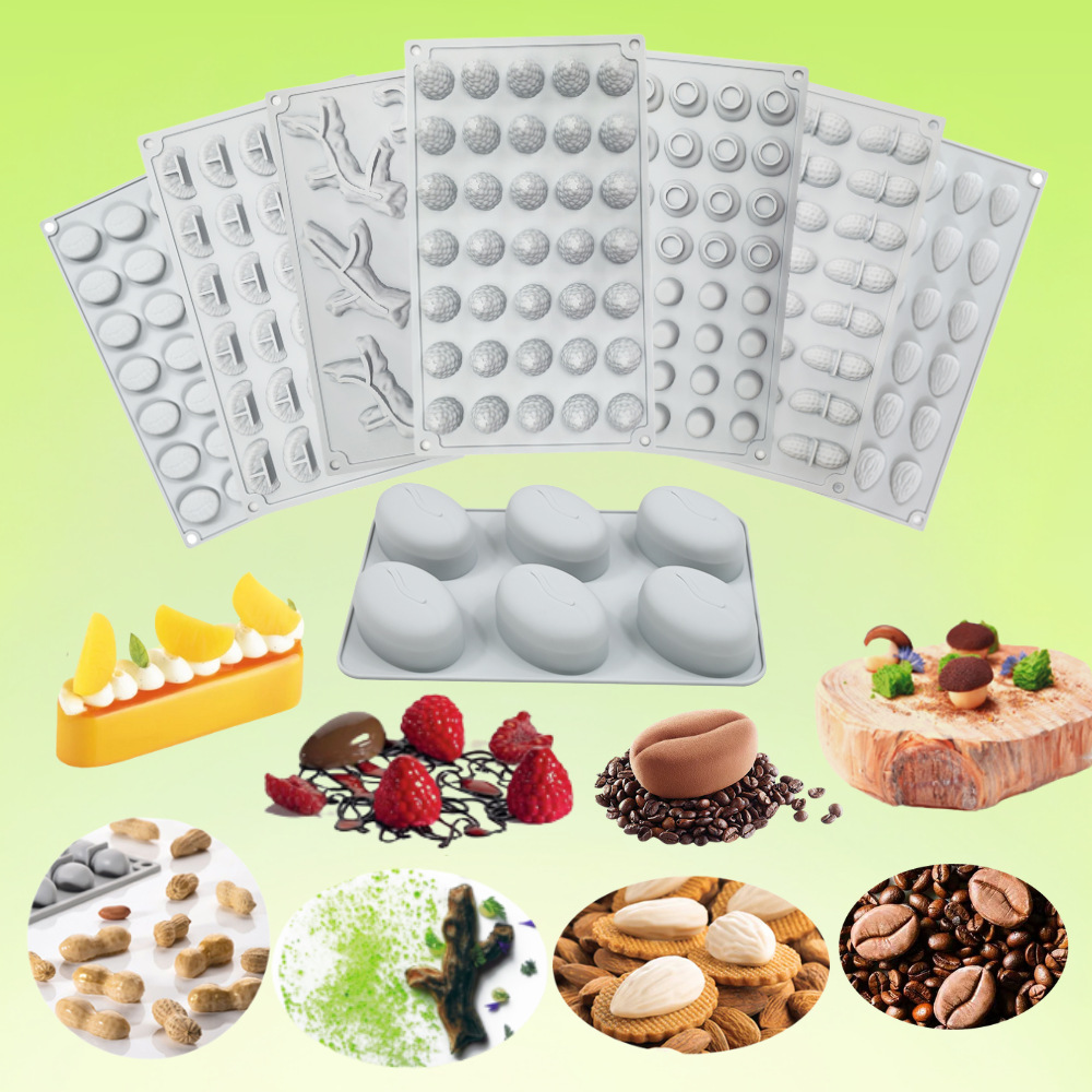 Fruta simulada Luchu Molde de silicona Castaño Ramas de maní Molde de pastel Queso de concha Molde de decoración de plato chino