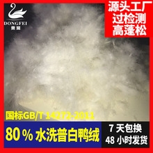 羽绒80普白鸭绒国标水洗蓬松大朵做服装用的羽绒标准原料羽毛批发