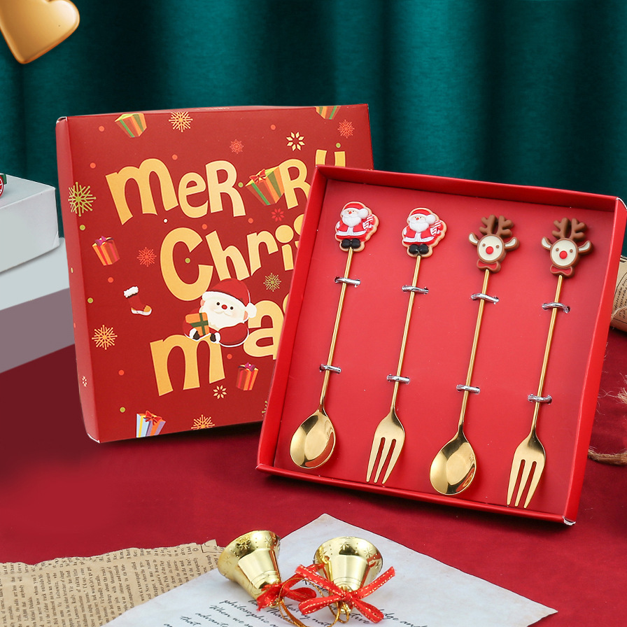 新款圣诞节精致礼物送人公司活动小礼品餐具套装伴手礼纪念品