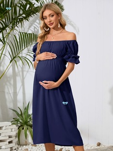 Women's Off Shoulder Maternity Dress Lightweight Breathable