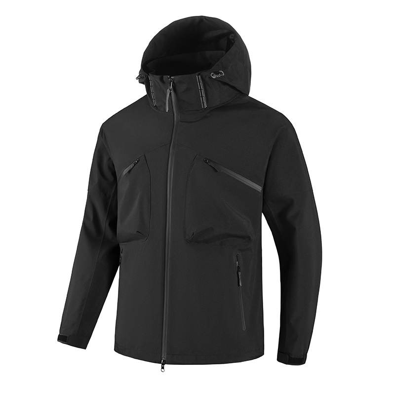 Chaqueta de asalto al aire libre deportiva a prueba de viento, impermeable, suelta, casualidad, chaqueta de sombrero desmontable, chaqueta para hombres y mujeres