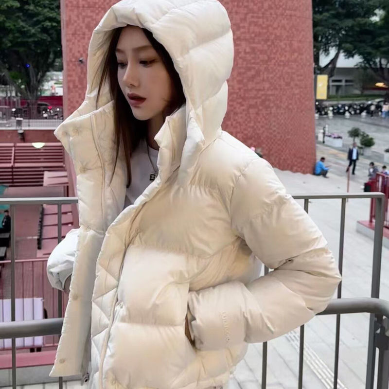 冬季羽绒服女4格新款短款白色泡芙可脱卸帽加厚修身|undefined