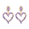 Fashionable metal glossy earrings heart shaped, Aliexpress, European style