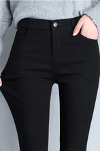 打底裤女外穿春秋季2025新款高腰小脚裤紧身小黑裤秋冬款黑色裤子