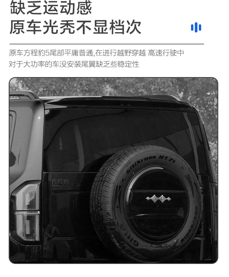 Suitable for equation Leopard 5MC sports large tail pressure tail wing upgrade top wing modification exterior decoration parts