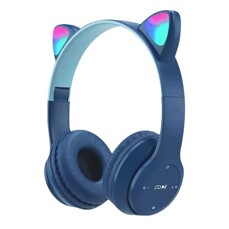 クロスボーダー P47M 猫耳子供用ヘッドマウント Bluetooth ヘッドセット携帯電話ワイヤレスゲーム折りたたみヘッドセット|undefined