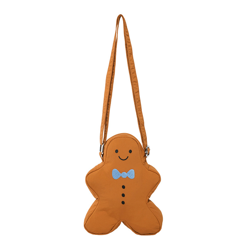 Bolso pequeño de hombre de pan de jengibre de Navidad 2025 verano nuevo bolso femenino diseño de nicho bolso de hombro lindo bolso de lona