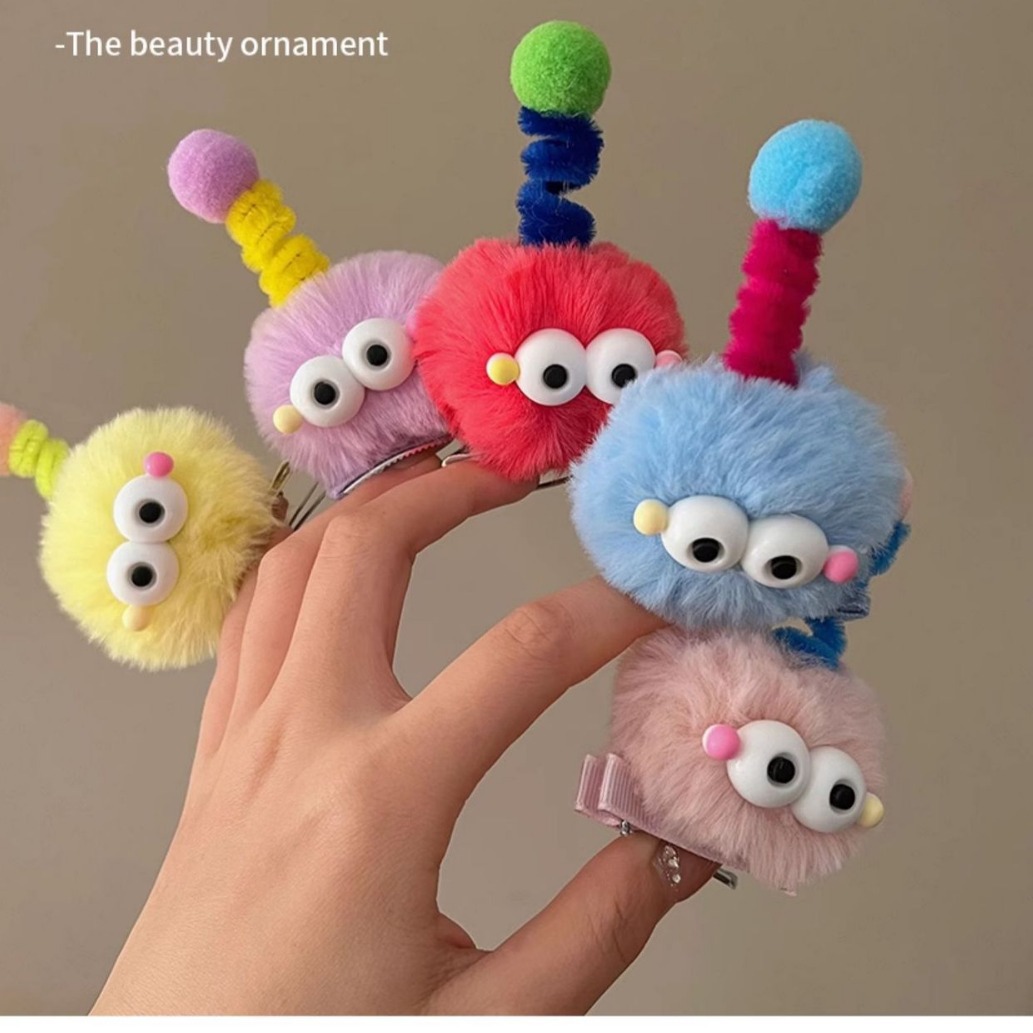 Cute bristle twisted stick hairpin antenna ugly doll hairpin hair ball duckbill clip funny girl ugly cute head accessories