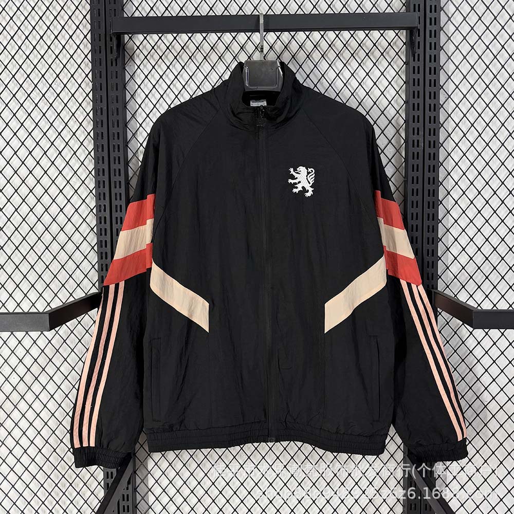 Football training jacket Lyon black sports casual warm-up jacket spring and autumn men's model foreign trade wholesale