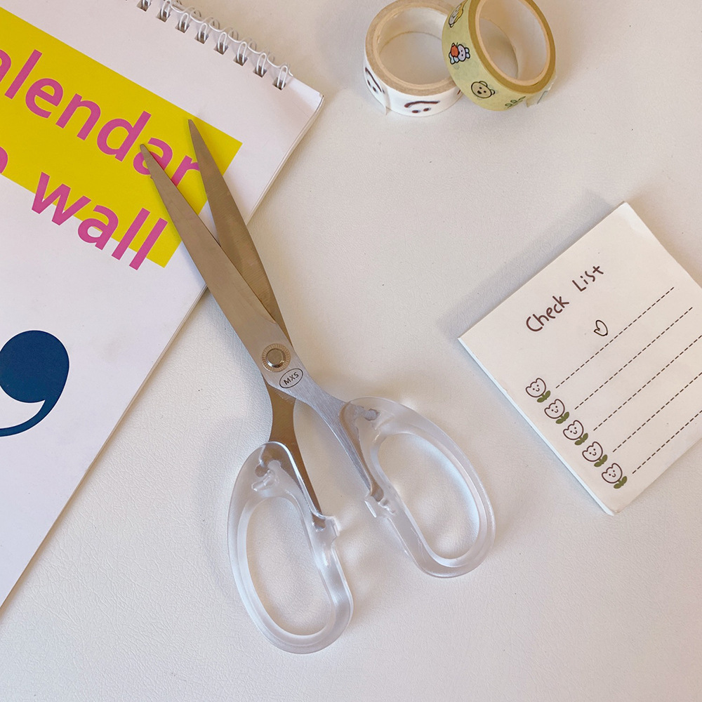 Inswind simple y transparente acero inoxidable multifuncional tijeras de oficina doméstica de alto valor visual para estudiantes de corte cuchillo artístico