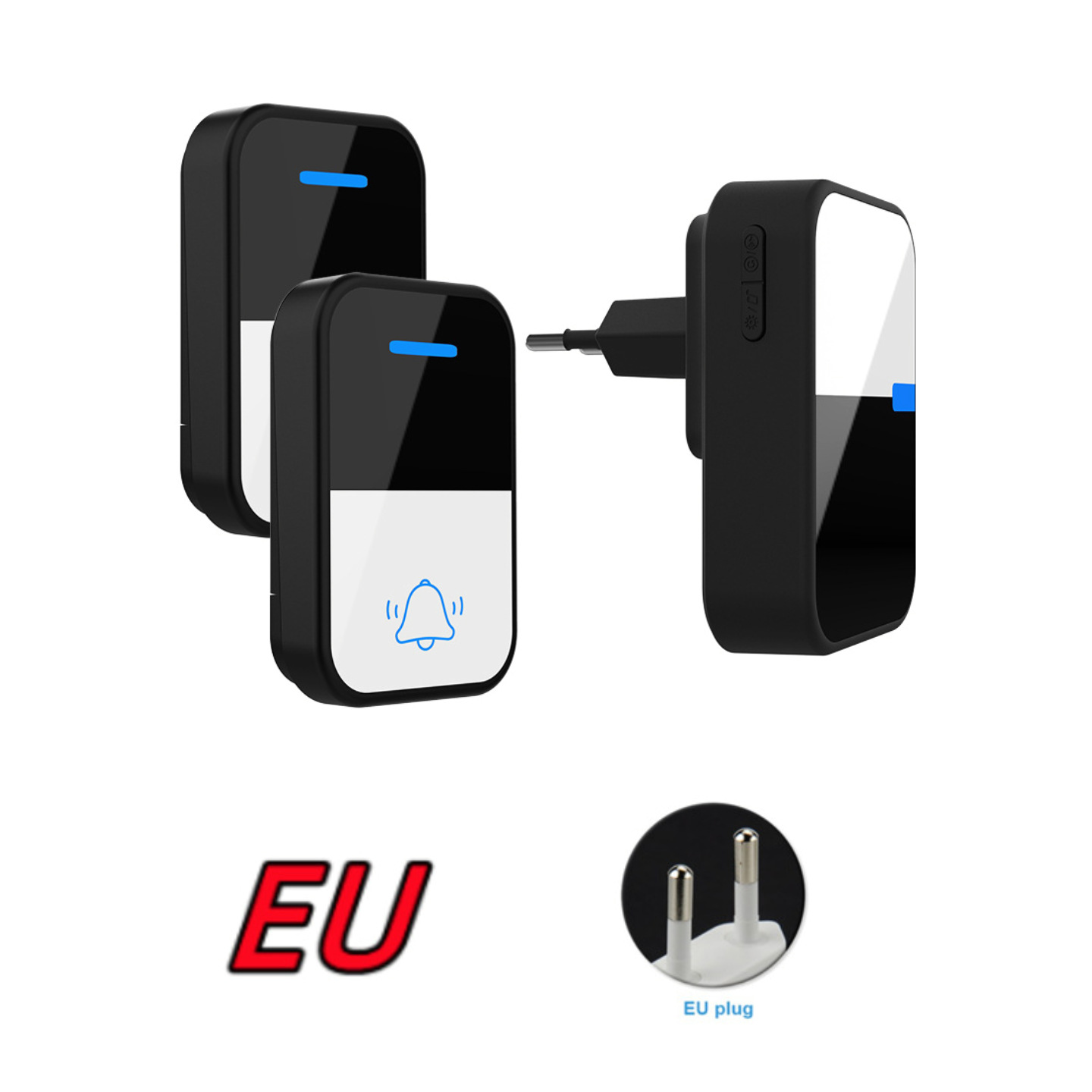 [Battery] remota pared penetrable inalámbrica timbre electrónico de cuatro niveles de alto volumen de llamada recordador CR2032