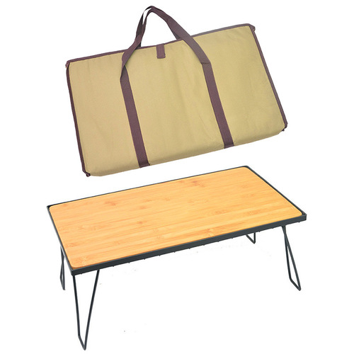 Outdoor portable storage bag organizer bag folding mesh table cutting board bamboo board storage bag canvas bag handbag thickened