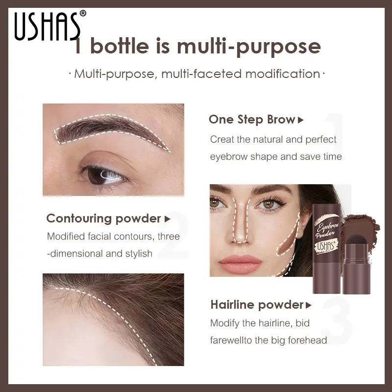 USHAS Trans-Transborder Eyebrow Cepillo para cejas Parche para cejas Polvo para cejas Crema de tinte para cejas Amazon Lazy Seal Reparación de línea de cabello