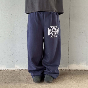 Cross-Border New High Street Fashion Brand F Harajuku Pattern Printed Sweatpants for Men and Women Y2K Elastic Waist Loose Wide Leg Pants Export