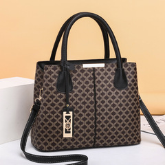 〖Cross-border Women's Handbags〗 2023 New Trendy Simple Retro Print Tote Bag with Large Capacity, Single Shoulder & Crossbody Bag for Dropshipping