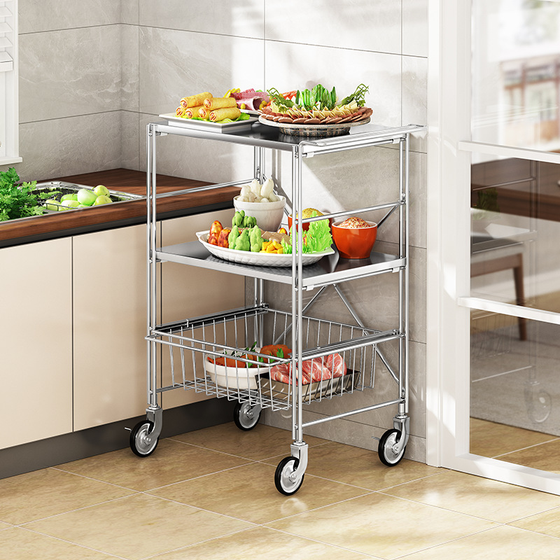 Stainless Steel Storage Rack, Floor-Standing Multi-Layer Microwave Oven Multifunctional Storage Rack, Oven Pot Rack, Storage Rack, Kitchen Utensils, Thickened