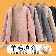 家庭用の綿入れの上着は高校の学生の中で制服の内胆の中で三階の小さい中学校を着て、綿入れの女性の綿服の欧米を厚くします。