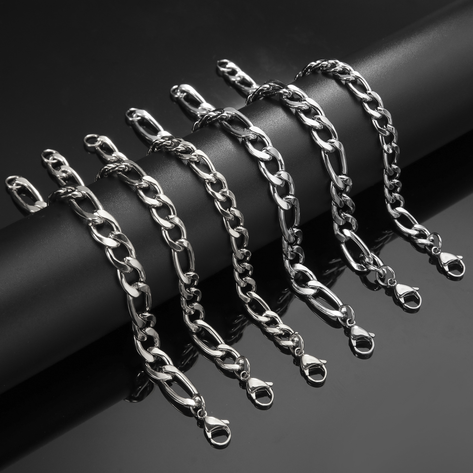 Plating Design Simple Style Geometric Stainless Steel Plating Men's Bracelets Men's Chain Bracelets