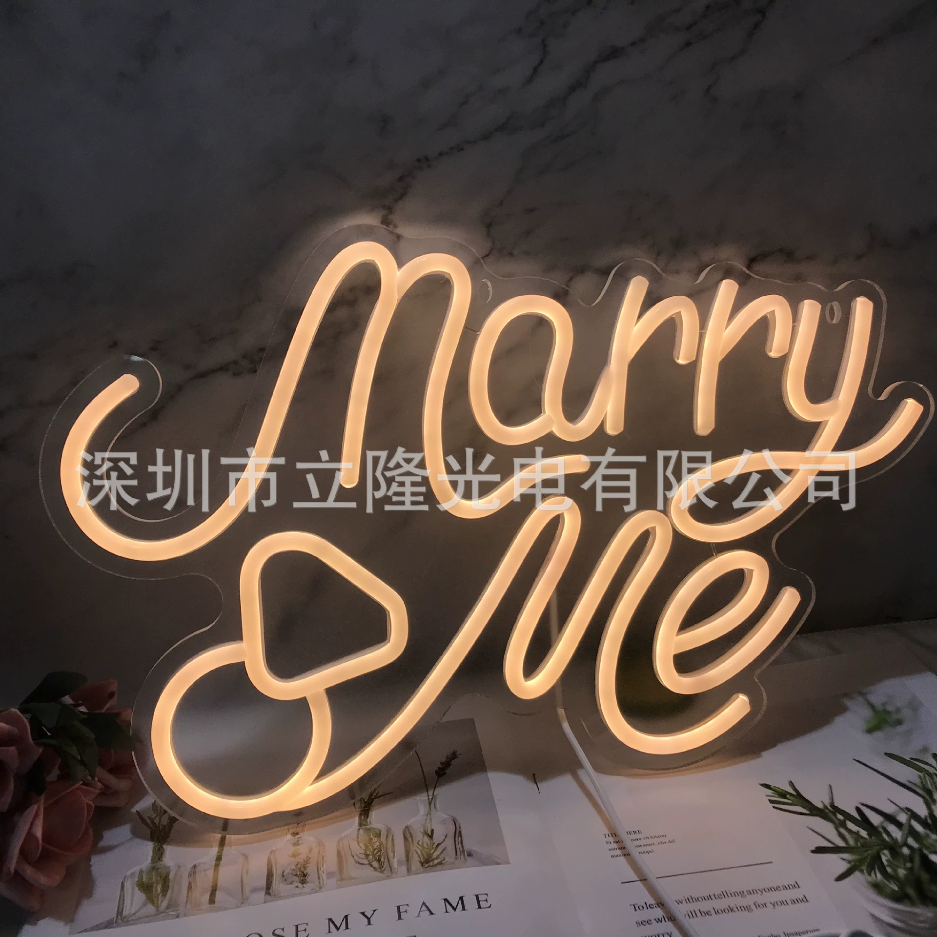 Marry me неоновая форма Выходи за меня на вечеринке вывеска неоновый свет цвет custom