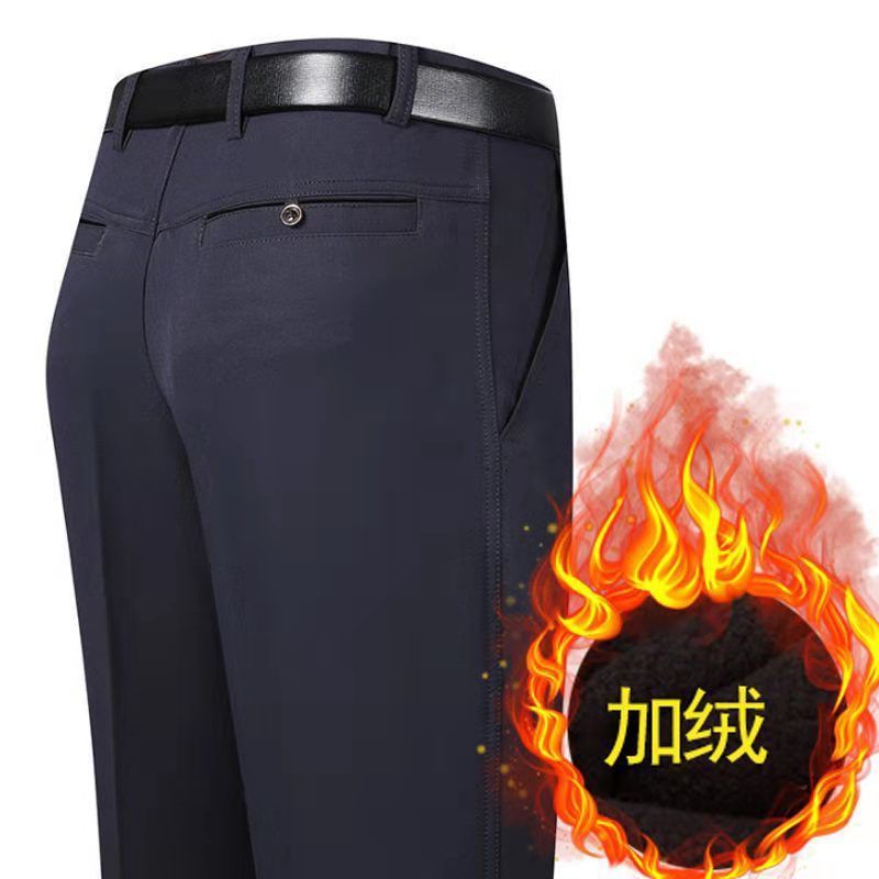 Verano en stock recto Four Seasons universal micro elástico de los hombres pantalones de traje casual de mediana edad y ancianos delgados gruesos Pantalones rectos de negocios al por mayor