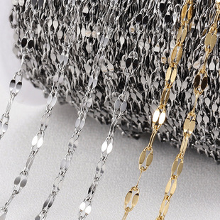 Factory direct stainless steel lip chain titanium steel women's clothing pendant chain Europe and the United States foreign trade jewelry accessories wholesale