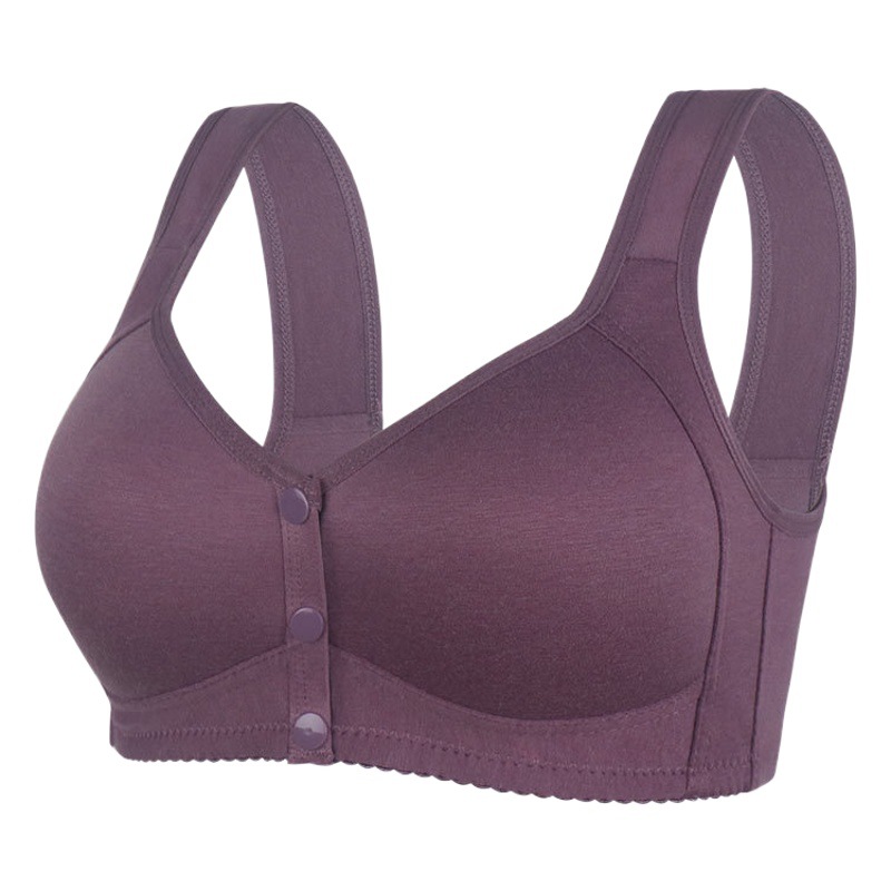 Shaping taza hebilla delantera de mediana edad y ropa interior de las mujeres de mediana edad y ancianos brillante correa de hombro ancho