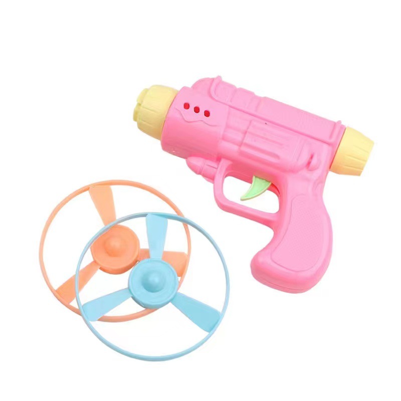 Platillo volante para niños pistola giroscopio pistola giratoria libélula de bambú rueda voladora juguete Frisbee fábrica al por mayor image 6