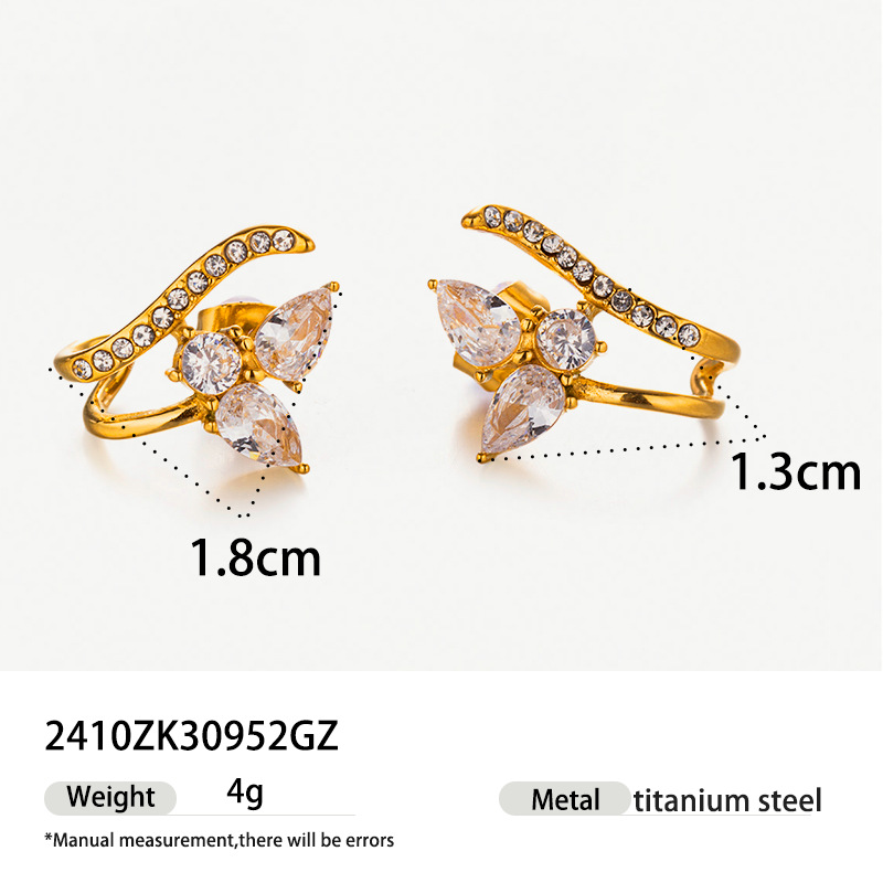Collar de acero inoxidable de lujo ligero de alto nivel de zircon colorado conjunto de joyería de venta caliente transfronteriza para mujeres