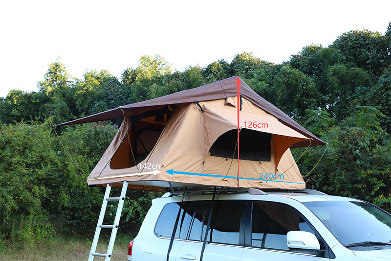 Car Roof Top Tent, Soft-Top Fabric Tent, Quick-Open Camping Long-Style Car Roof Tent