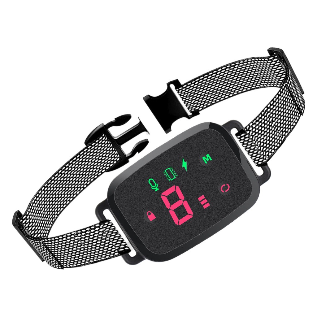 Nueva mascota transfronteriza inteligente choque eléctrico perro entrenador pantalla táctil de carga electrónica anti-perro ladrando perro parada automática ladrando collar