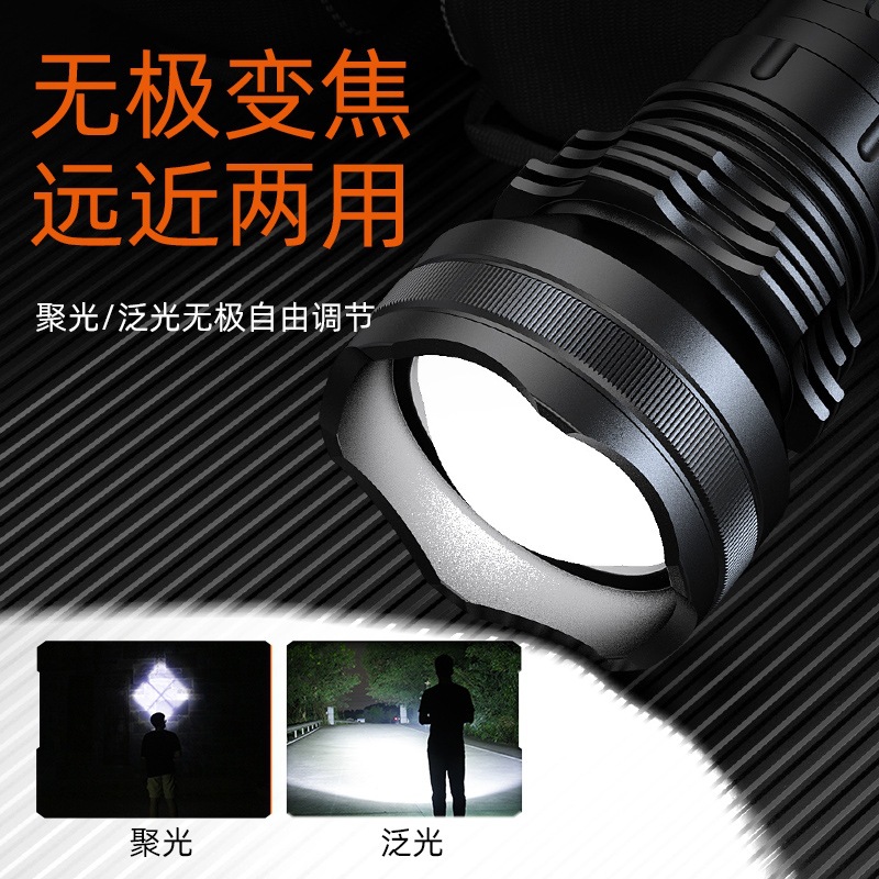 Linterna Brillante L3 de Alta Potencia P90 con Zoom de Largo Alcance, Linterna LED de Luz Fuerte para Exteriores, Venta al por Mayor del Fabricante image 4