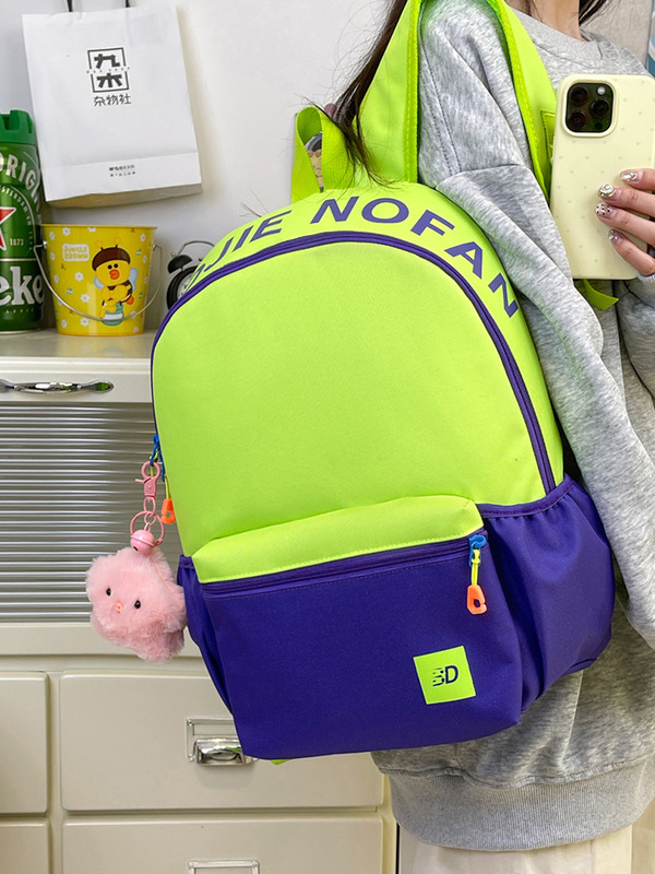 ins 高見えリュック 大学生 コントラストカラー 新型リュック クロスボーダー 中学生 高校生 女性 大容量 ランドセル|undefined