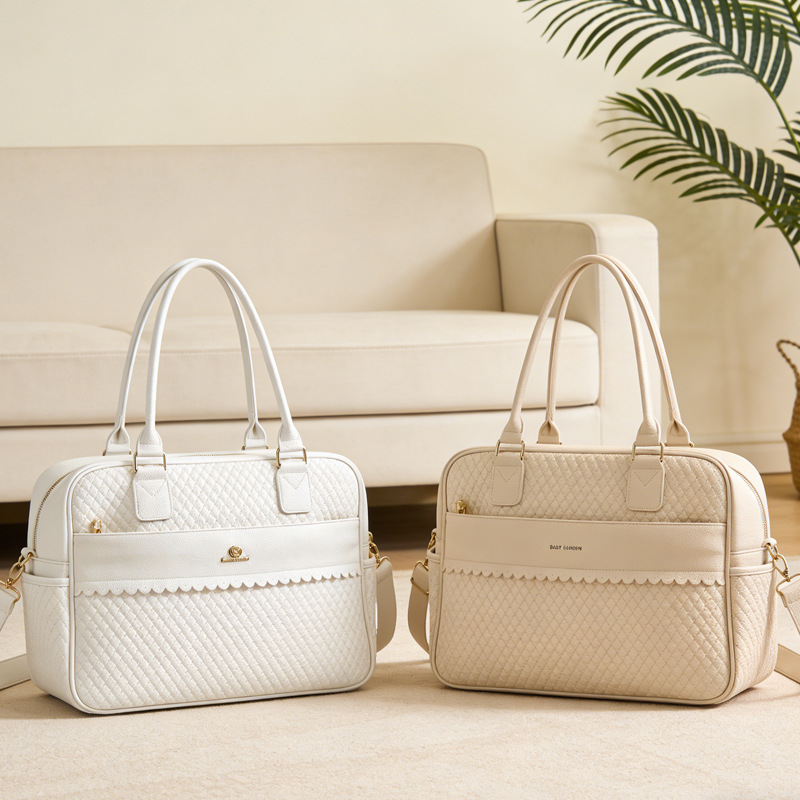 Fashionable Pu Mommy Bag with High Appearance and Large Capacity, Scientifically Partitioned Single Shoulder Crossbody Mother and Baby Set Combination Bag